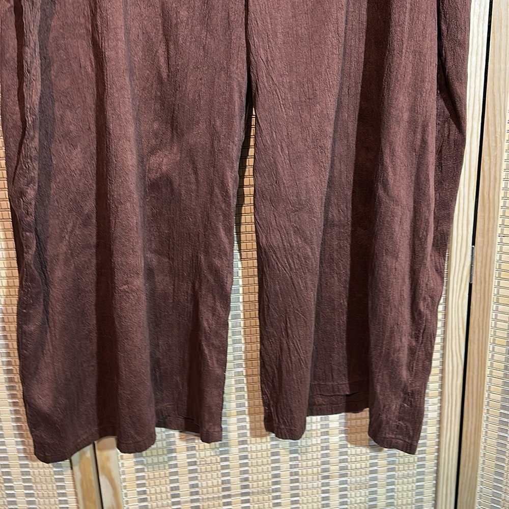 Cynthia Ashby Dark Copper Bronze Brown Wide Leg Culottes Palazzo Pants W36 Silk? - Picture 6 of 14